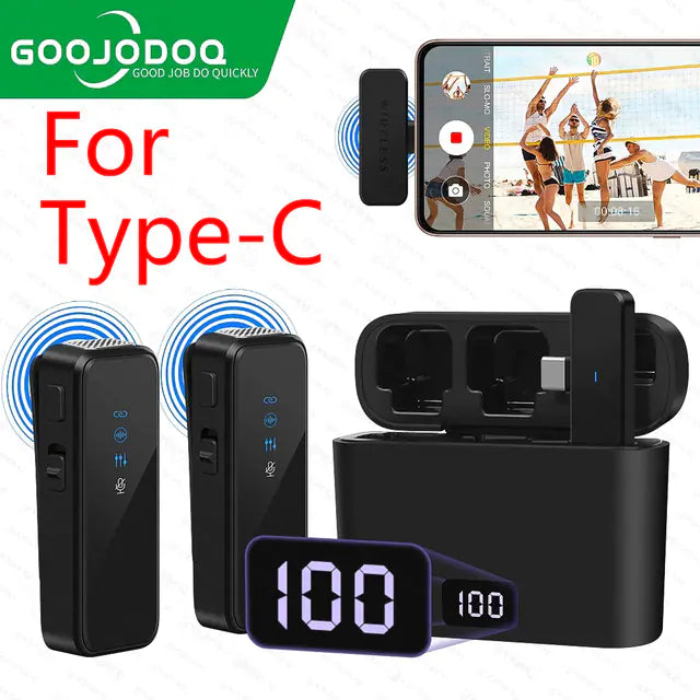 Compact Wireless Lavalier Microphone with Dual Channel