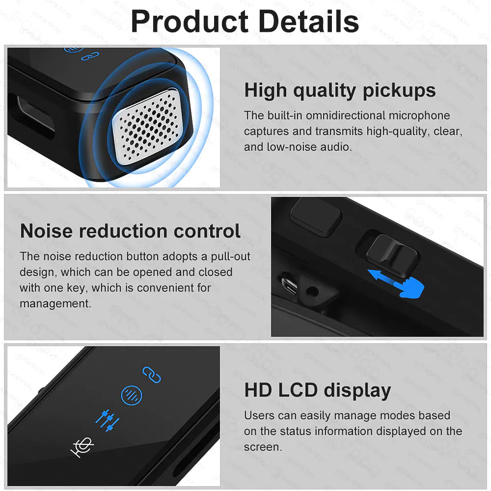 Compact Wireless Lavalier Microphone with Dual Channel